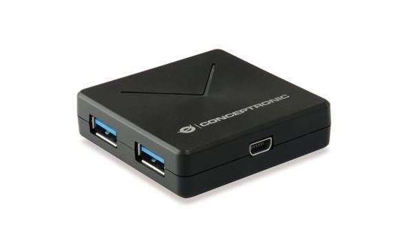 4-Port USB 3.0 Hub; Detachable connection cable